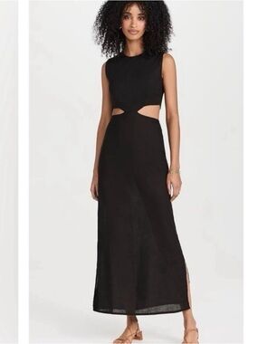 ASOS Black Sleeveless Maxi Dress with Waist Cutouts